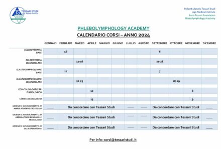 Calendario Formazione – Corsi & Masterclass 2024 – Tessari Studi Phlebolymphology Academy